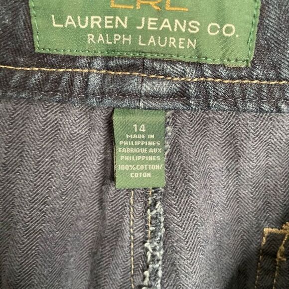 LRL Lauren Jeans Co Womens Jeans 14 Dark Wide Leg Patch Pocket Kendrick Lamar - Picture 6 of 10